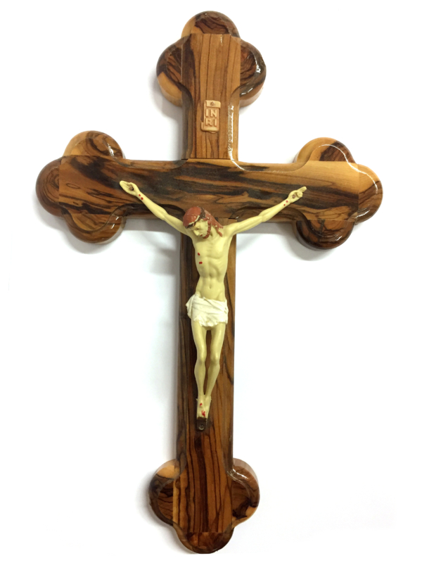 Crocefisso in legno con Cristo dipinto h 28